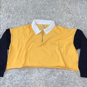 Cropped Collared Quarter Zip